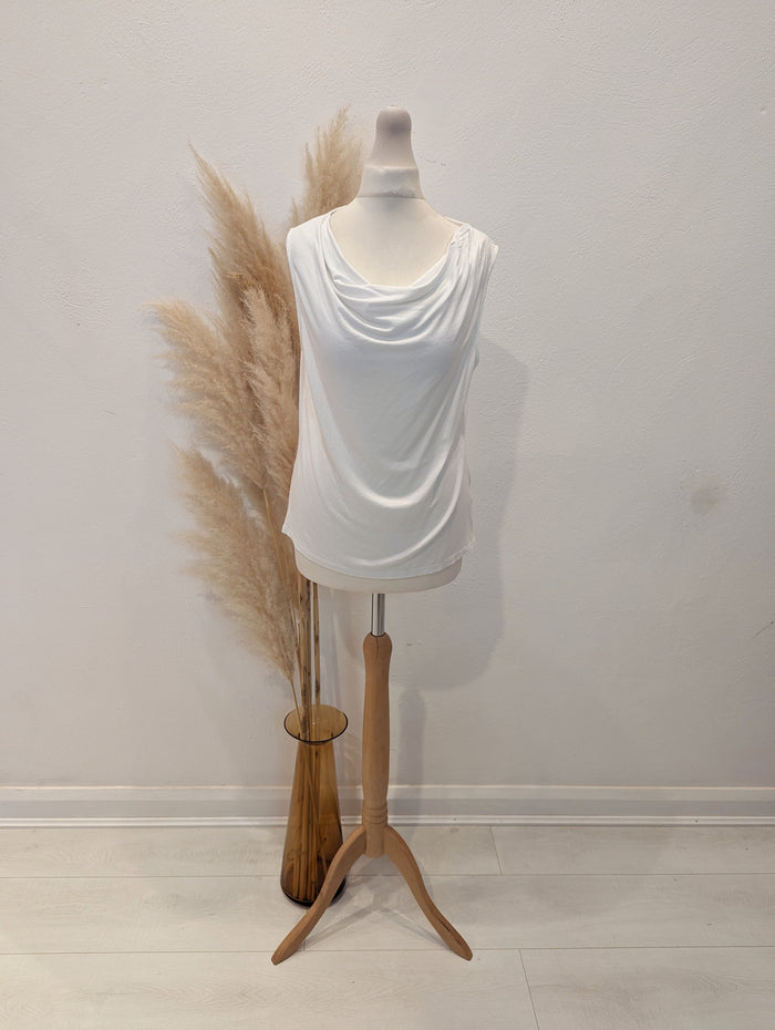 Hobbs White Cowl neck top S