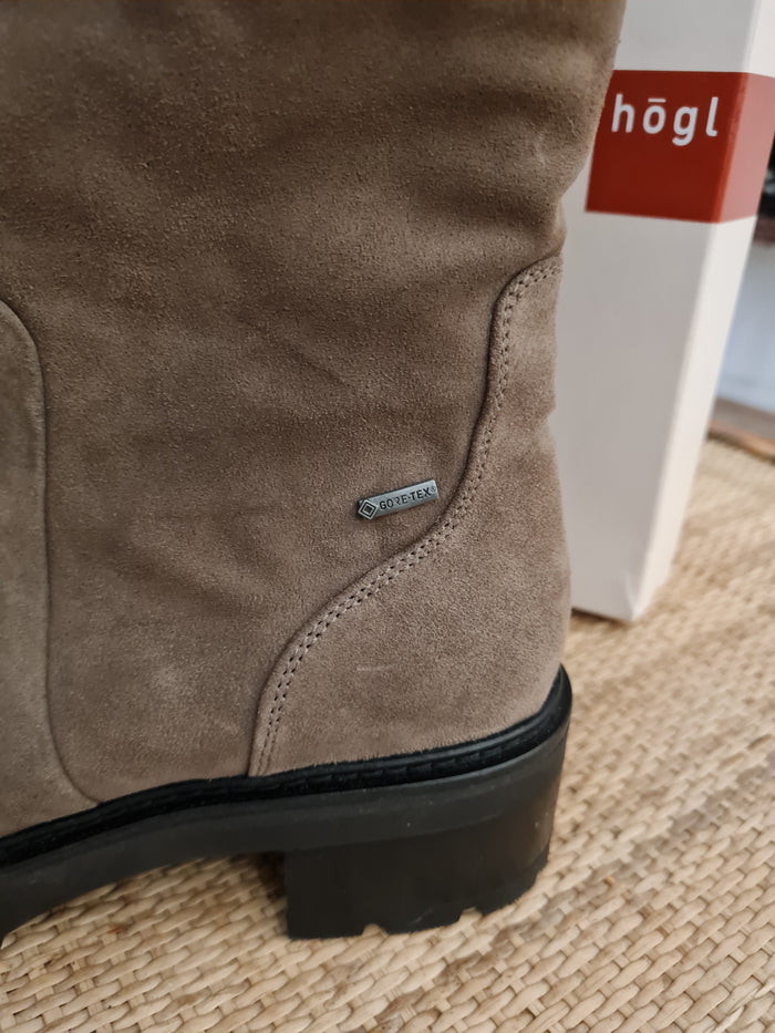 Hogl Taupe Biker Boots Size 4 .5 New RRP £199