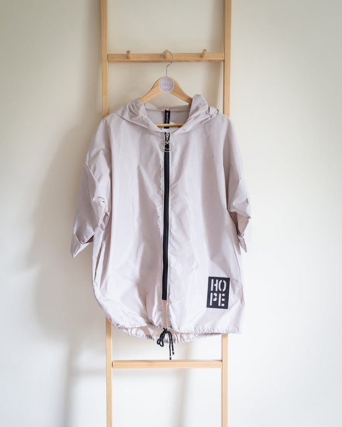 Hope light weight rain jacket in cream