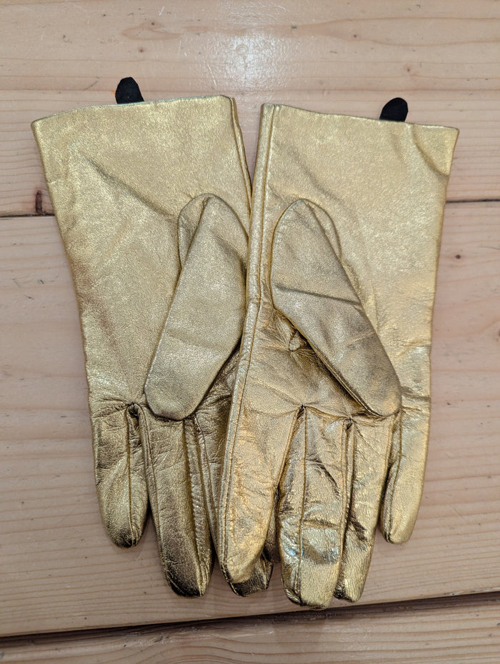 House of Holland Gold Metallic Gloves