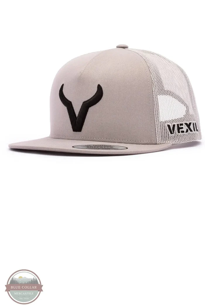 Vexil Brand - Black Icon - Silver/Silver Mesh Baseball Hat angled view