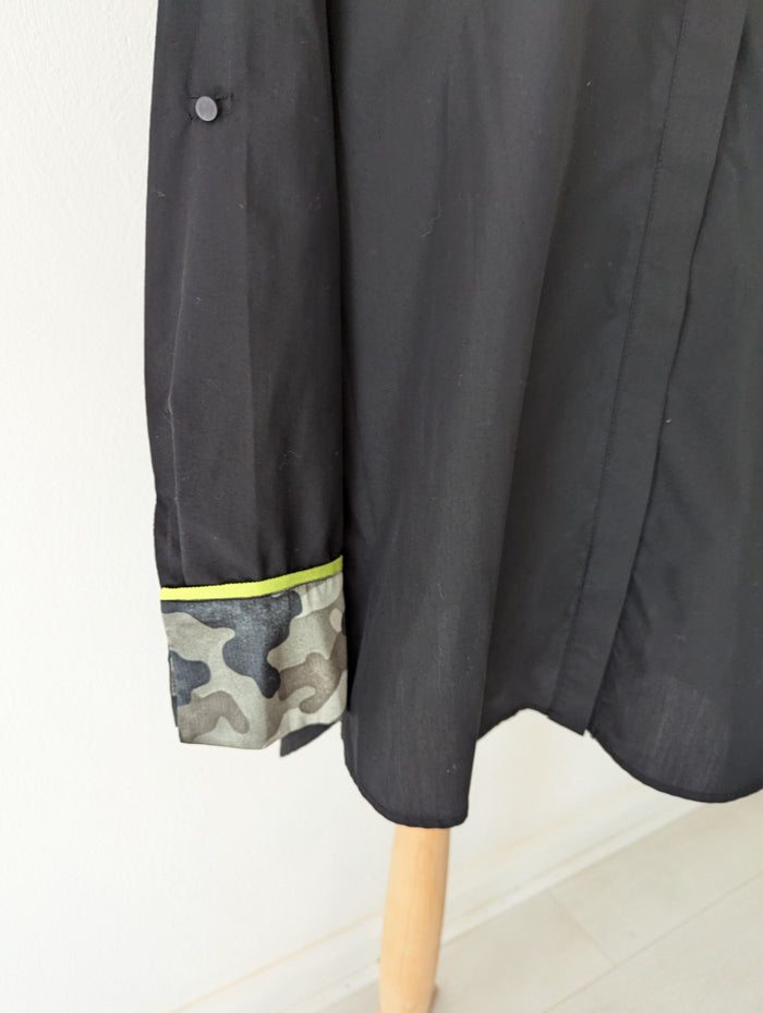 Hukka Black Animal Cuff Shirt 10