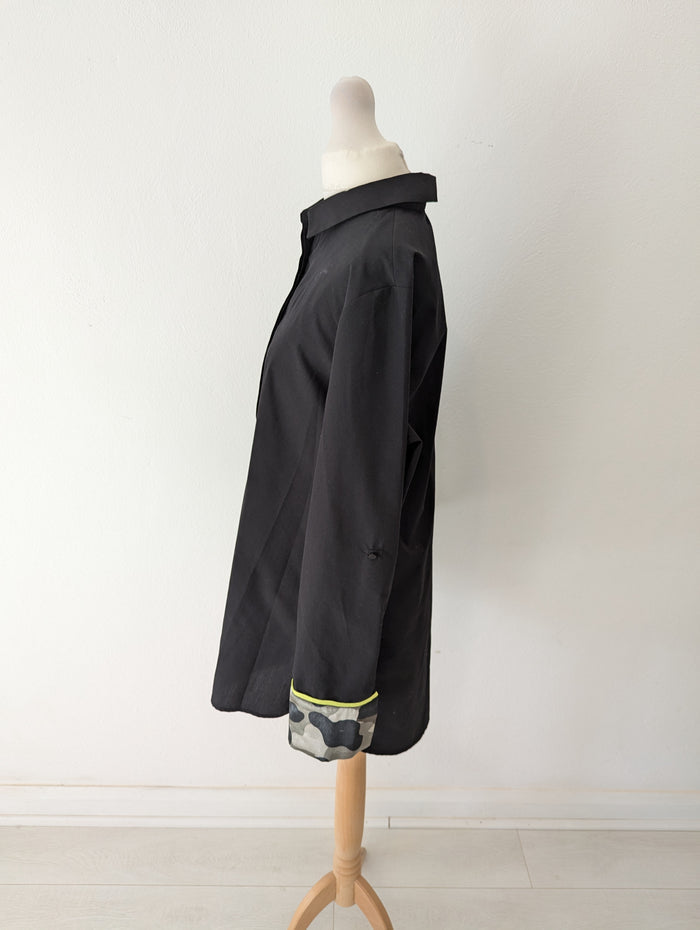 Hukka Black Animal Cuff Shirt 10