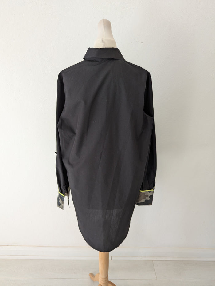 Hukka Black Animal Cuff Shirt 10