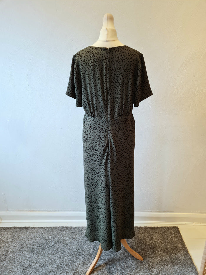 Hush Green leopard Tea Dress 12 New RRP £89