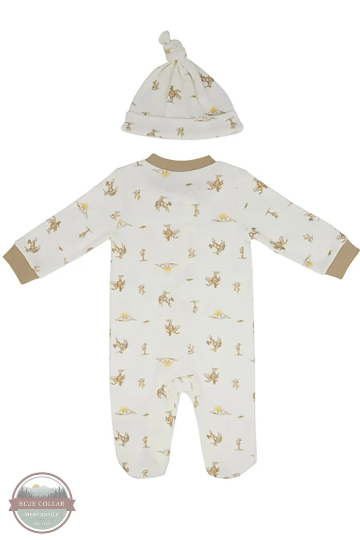 Wrangler Infant Boys Cowboy Desert Coverall Set with Hat back view