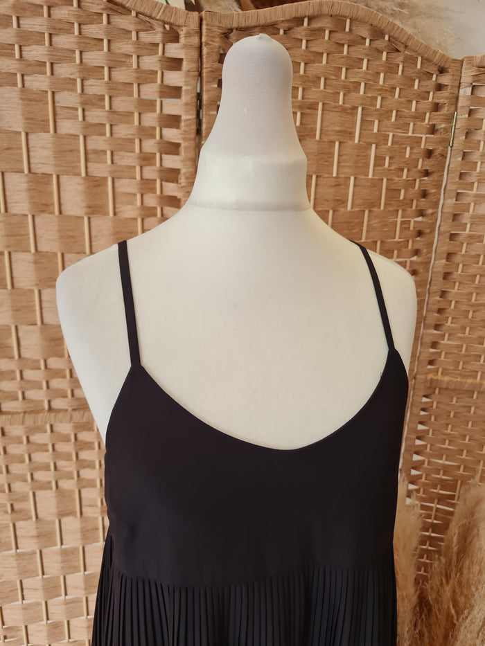 ICHI Black pleat Dress 8
