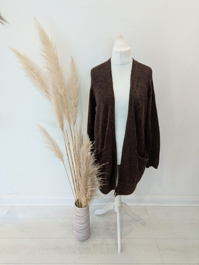Ichi Brown Long Cardigan L