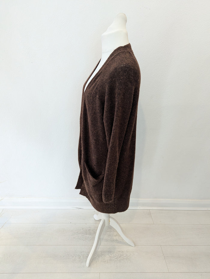 Ichi Brown Long Cardigan L