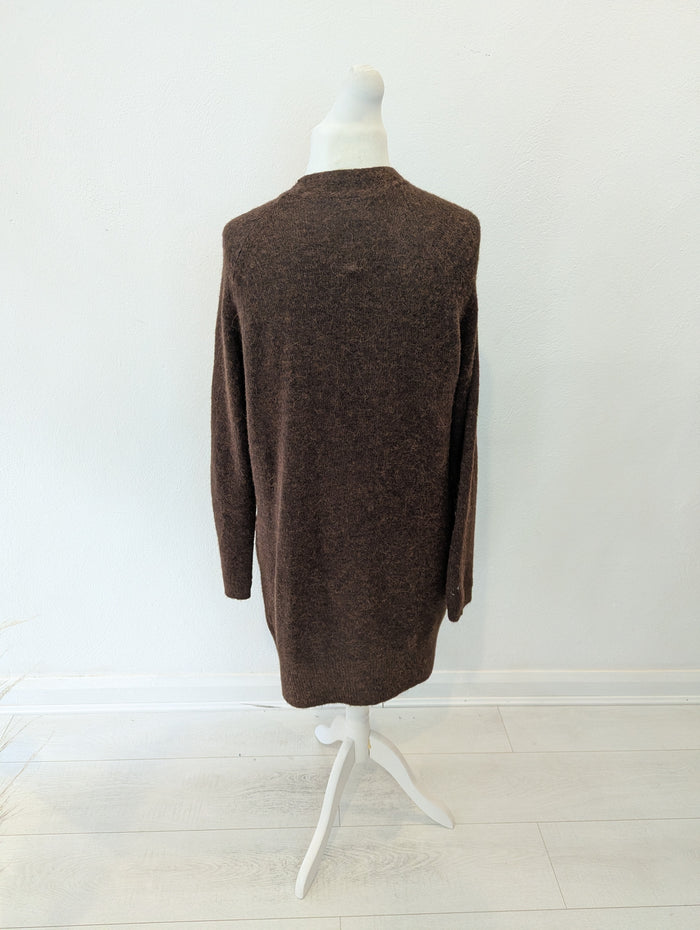 Ichi Brown Long Cardigan L