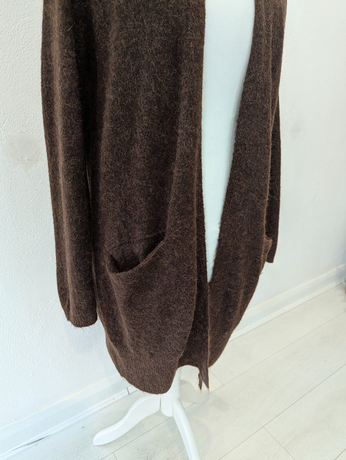 Ichi Brown Long Cardigan L