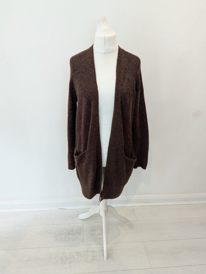 Ichi Brown Long Cardigan L
