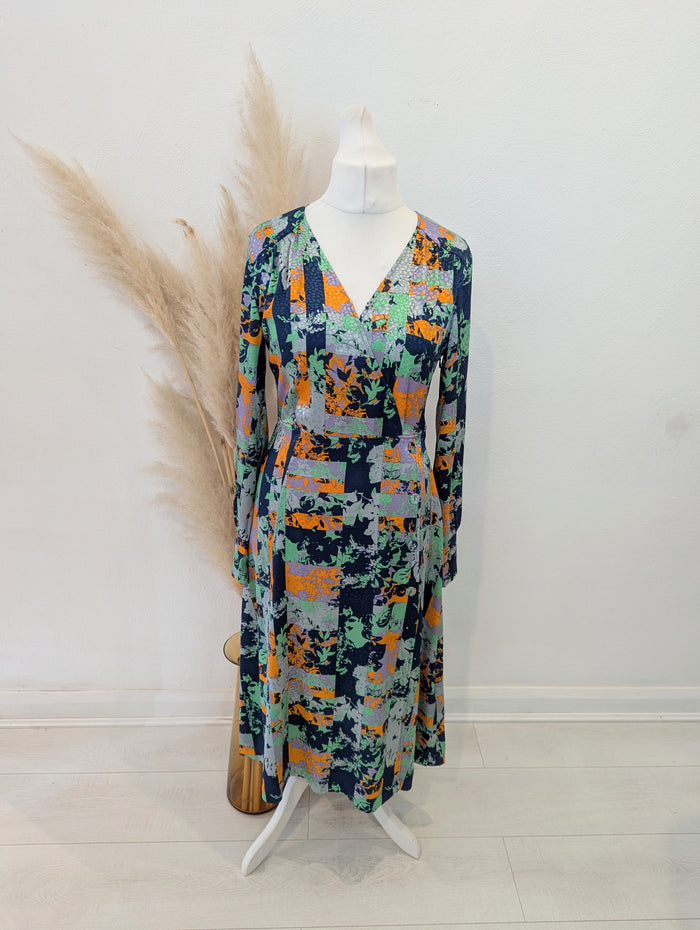 Ichi Green Print Dress 36