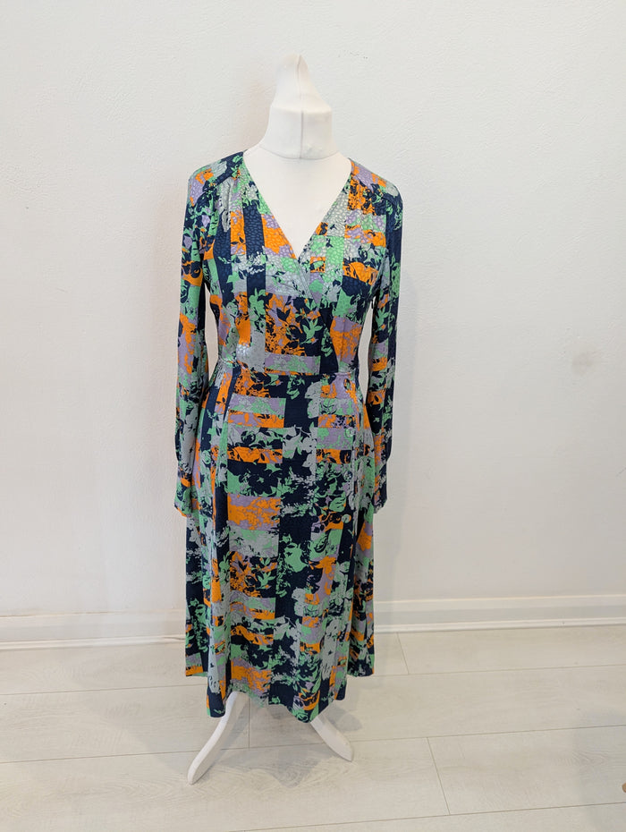 Ichi Green Print Dress 36