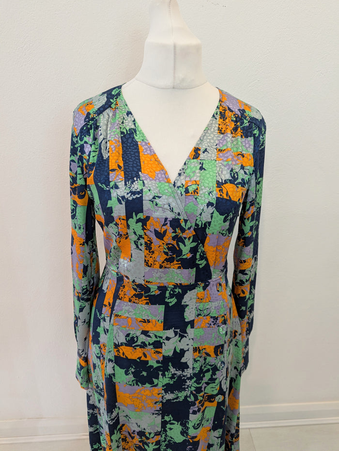Ichi Green Print Dress 36