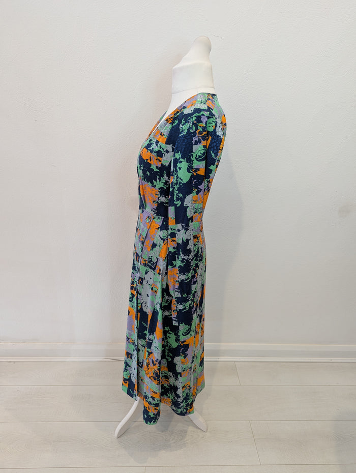 Ichi Green Print Dress 36