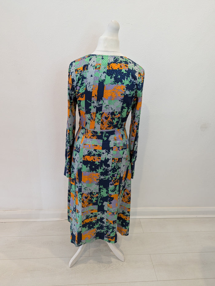 Ichi Green Print Dress 36