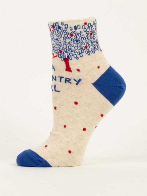 I'm A Country Girl W-Ankle Socks BLUEQ