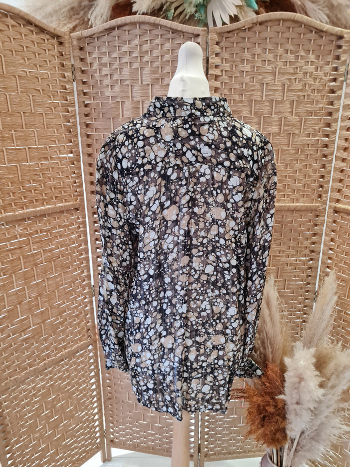 InWear Brown Multi blouse 8 New RRP £80