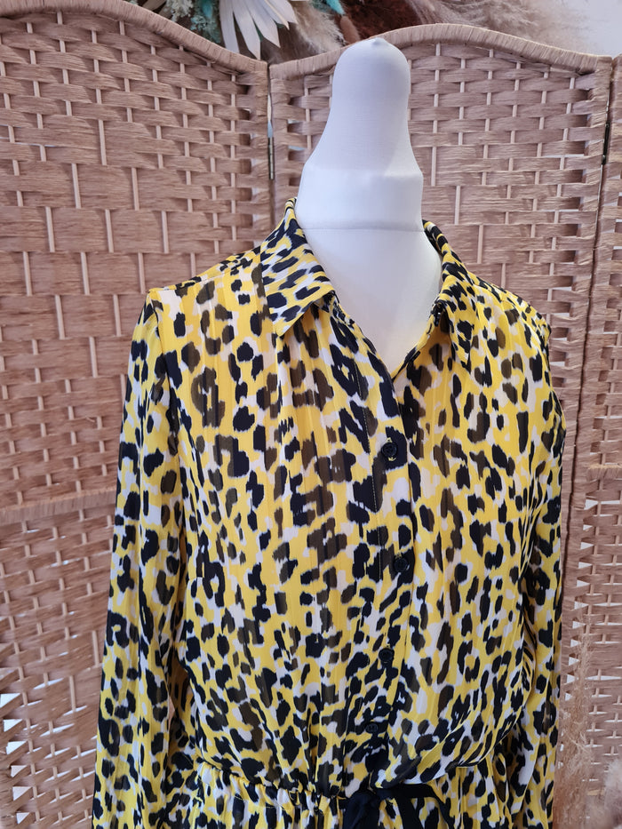 InWear yellow animal print maxi 6 NEW RRP £125