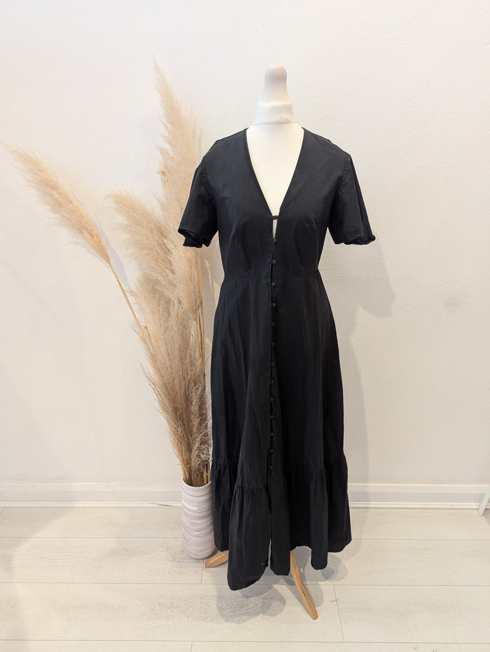 Iris & Ink black cotton maxi dress 8