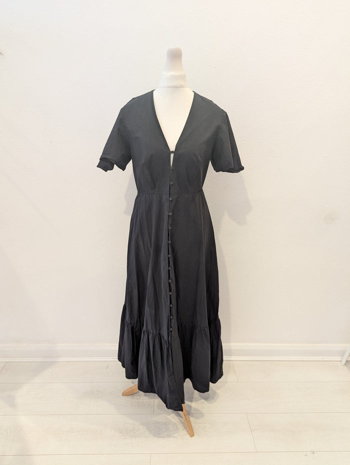 Iris & Ink black cotton maxi dress 8