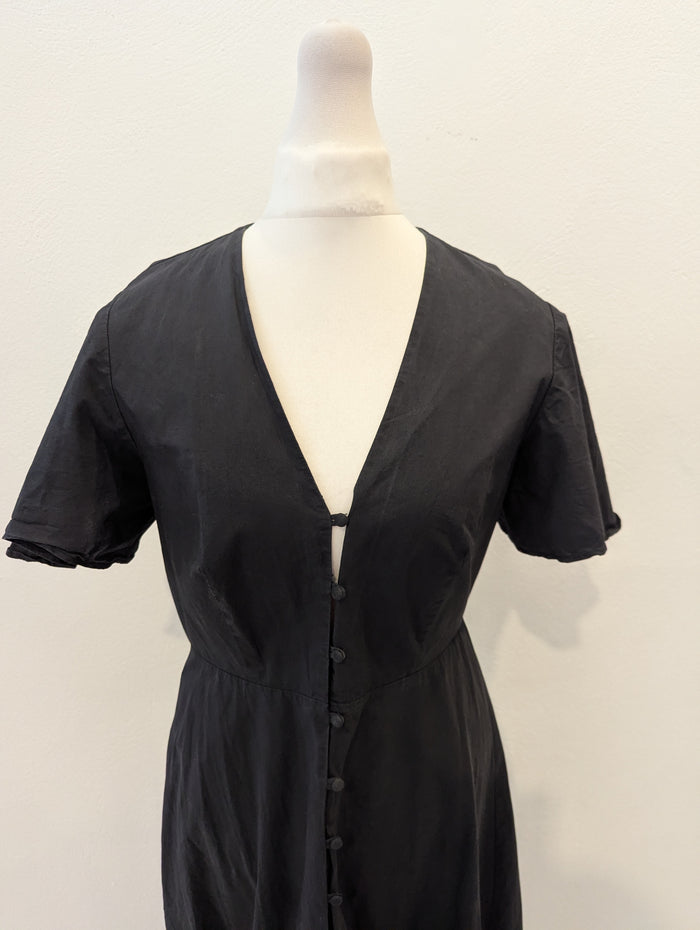Iris & Ink black cotton maxi dress 8