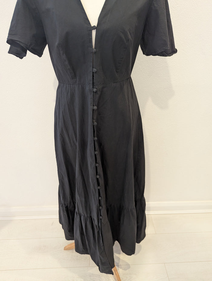 Iris & Ink black cotton maxi dress 8