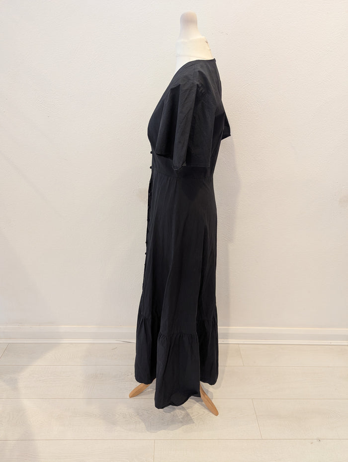 Iris & Ink black cotton maxi dress 8
