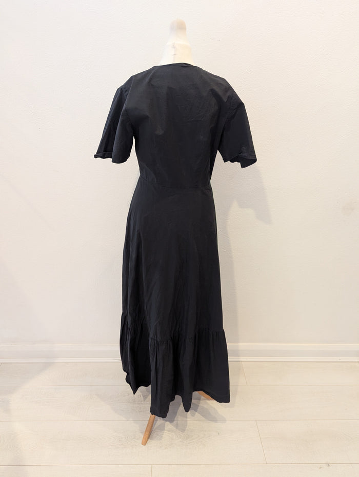 Iris & Ink black cotton maxi dress 8