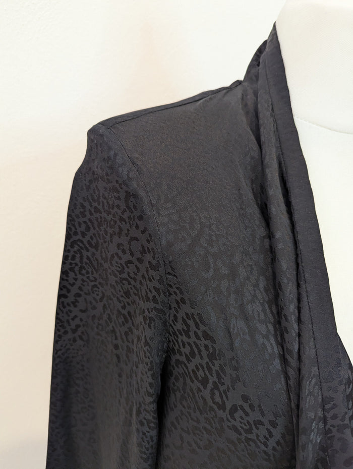 IRO Black Silk Waterfall Jacket 12 NWT 395 E