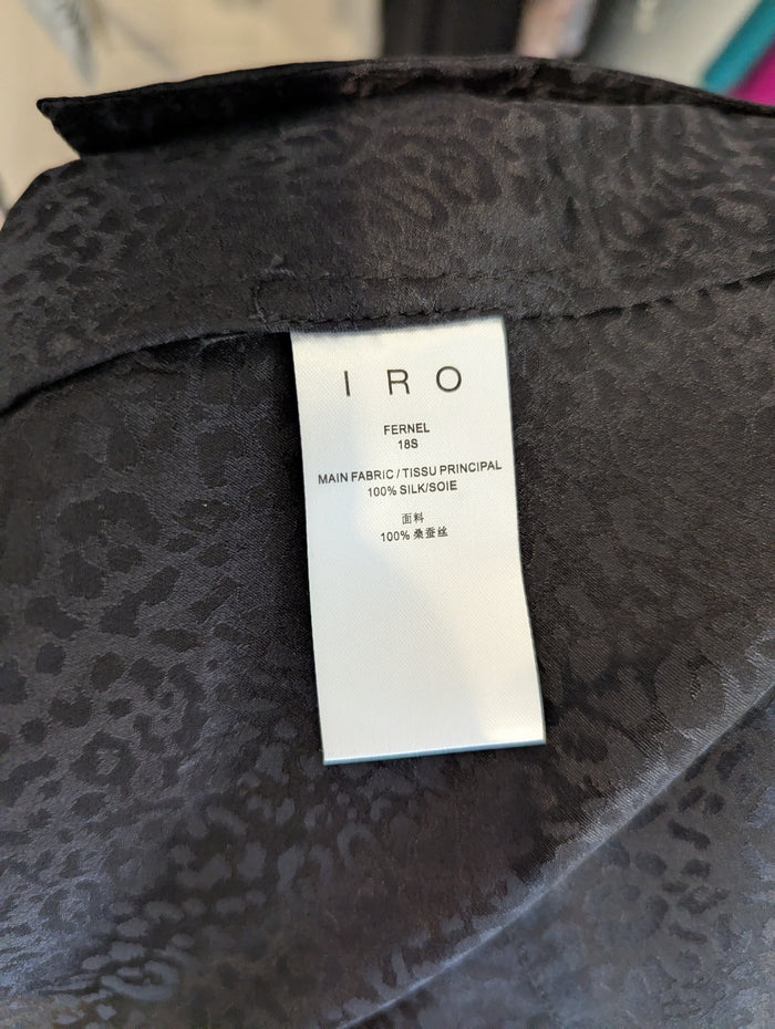 IRO Black Silk Waterfall Jacket 12 NWT 395 E