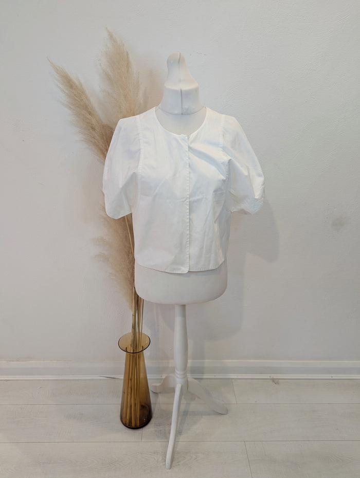 Ischiko White Cotton Shrug M