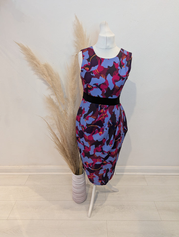 Izabel London Purple floral Dress 12 NWT
