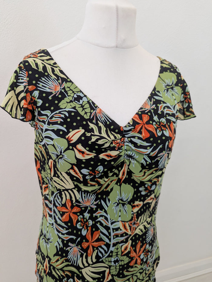 Jaeger Green Orange Dress 18