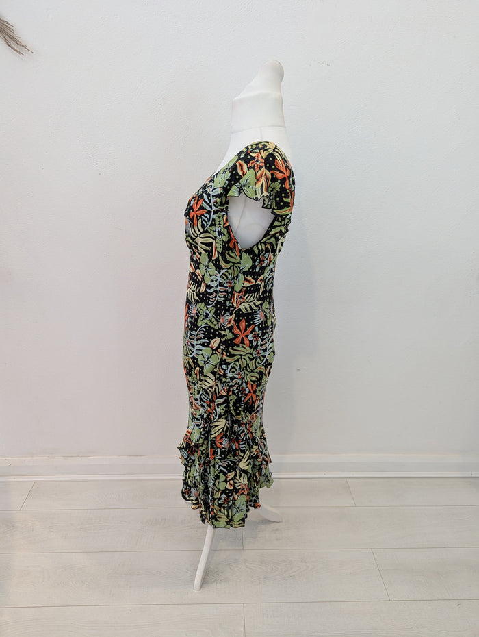 Jaeger Green Orange Dress 18