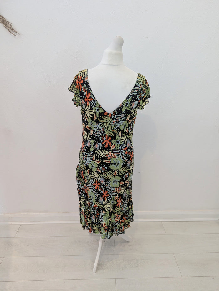 Jaeger Green Orange Dress 18