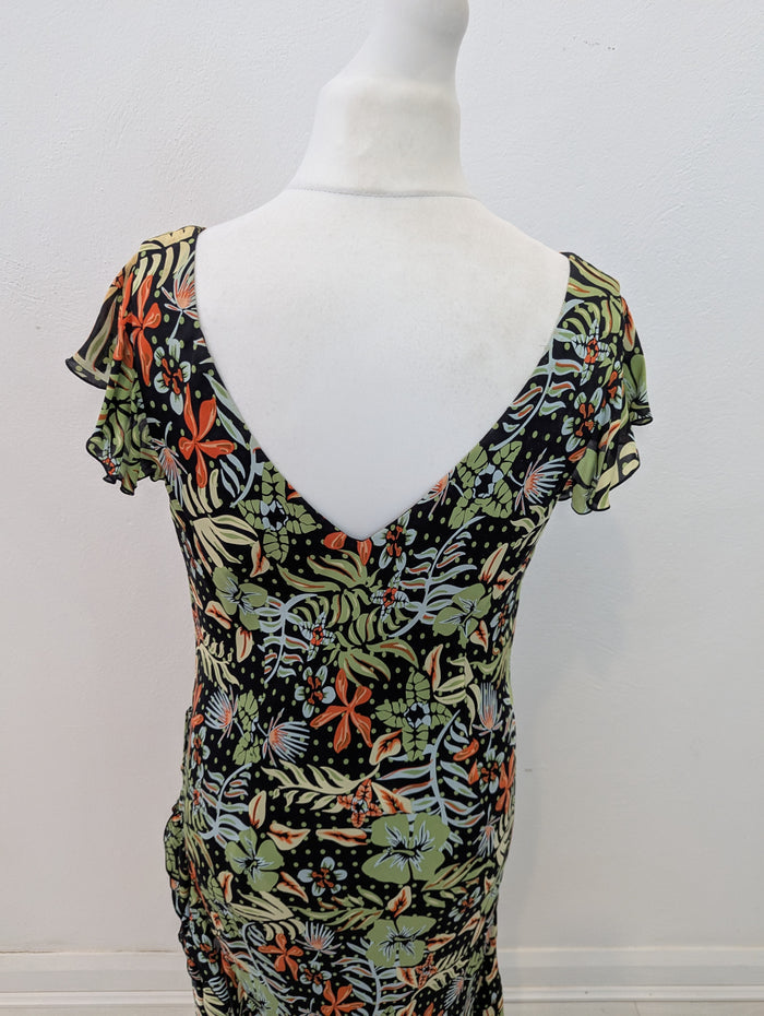 Jaeger Green Orange Dress 18