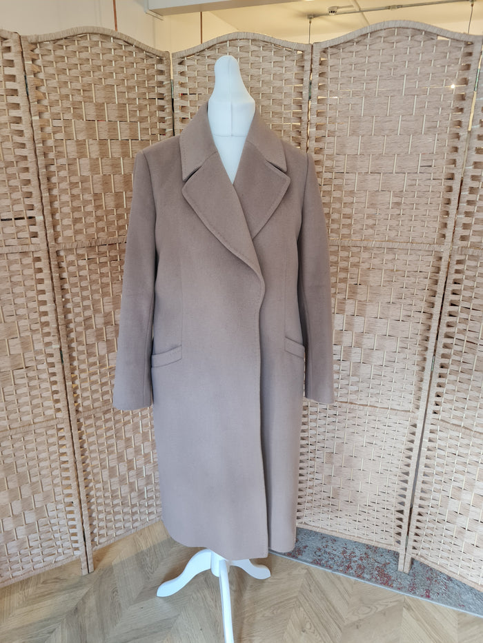 Jaeger Taupe Wool Coat Size 14