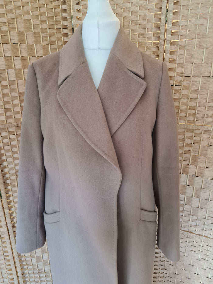 Jaeger Taupe Wool Coat Size 14