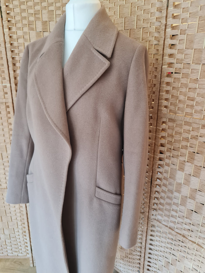 Jaeger Taupe Wool Coat Size 14