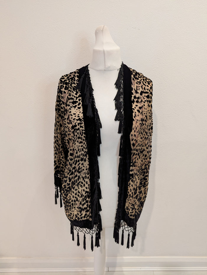James Lakeland Leopard tassel cover up M