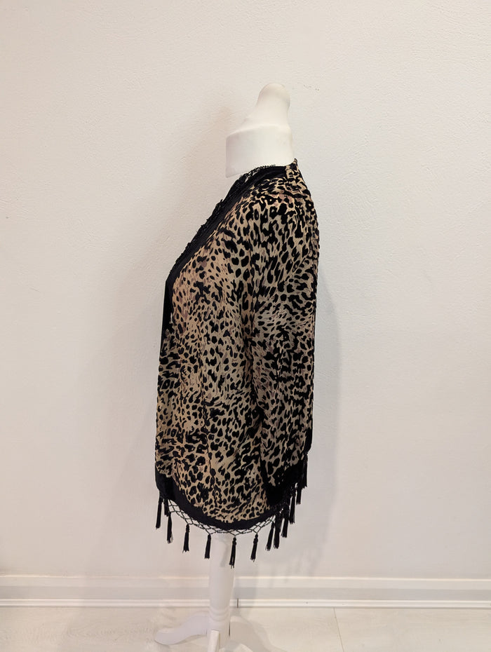 James Lakeland Leopard tassel cover up M