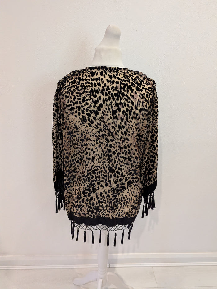 James Lakeland Leopard tassel cover up M