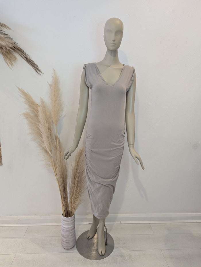James Pearse Beige Ruched Maxi M