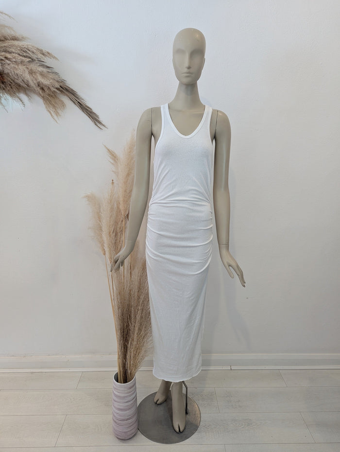 James Pearse White Ruched Maxi M