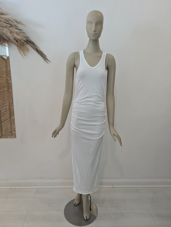 James Pearse White Ruched Maxi M