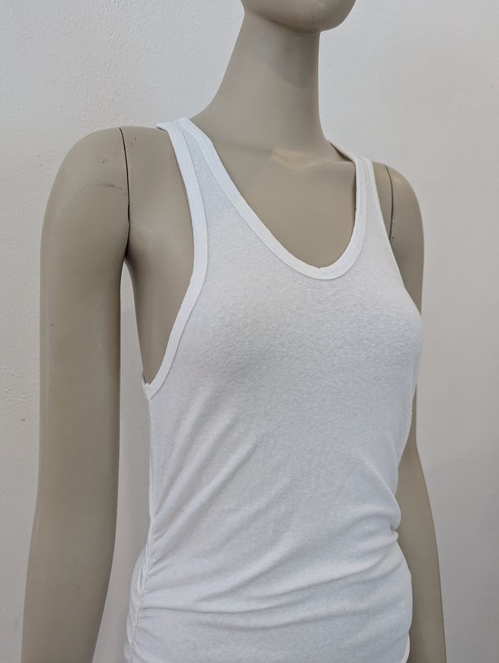 James Pearse White Ruched Maxi M