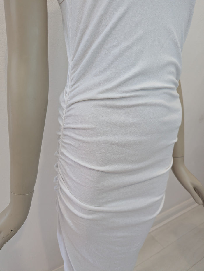 James Pearse White Ruched Maxi M