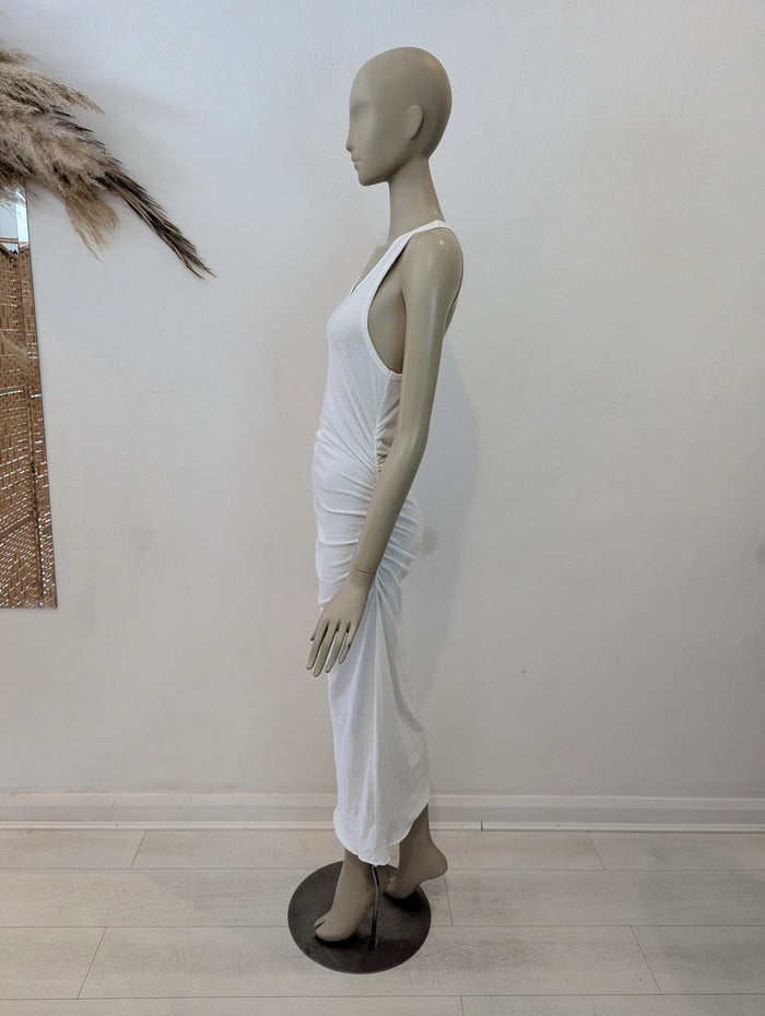 James Pearse White Ruched Maxi M